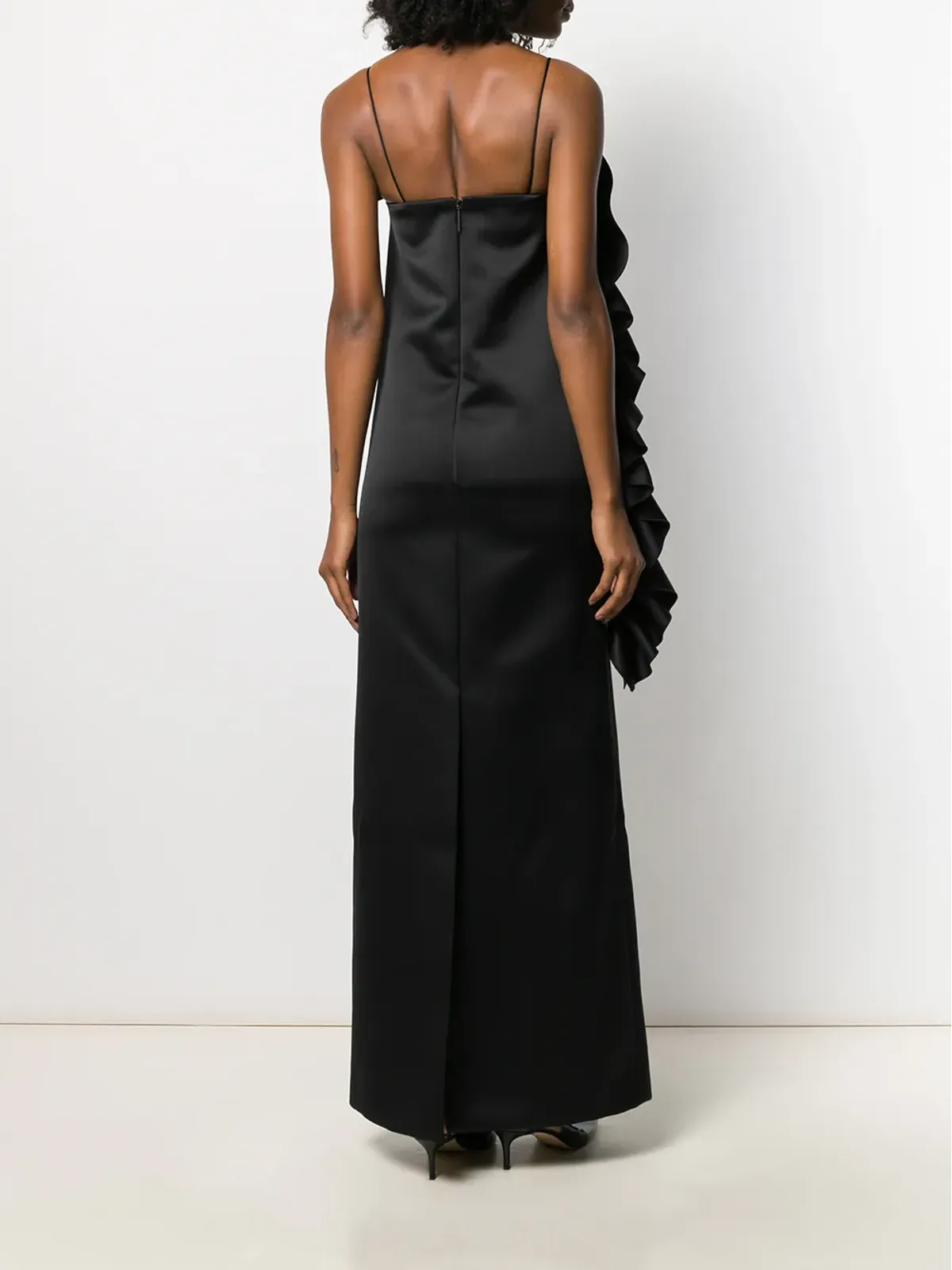 Christopher Kane ラッフルトリム イブニングドレス（ブラック） - 画像4