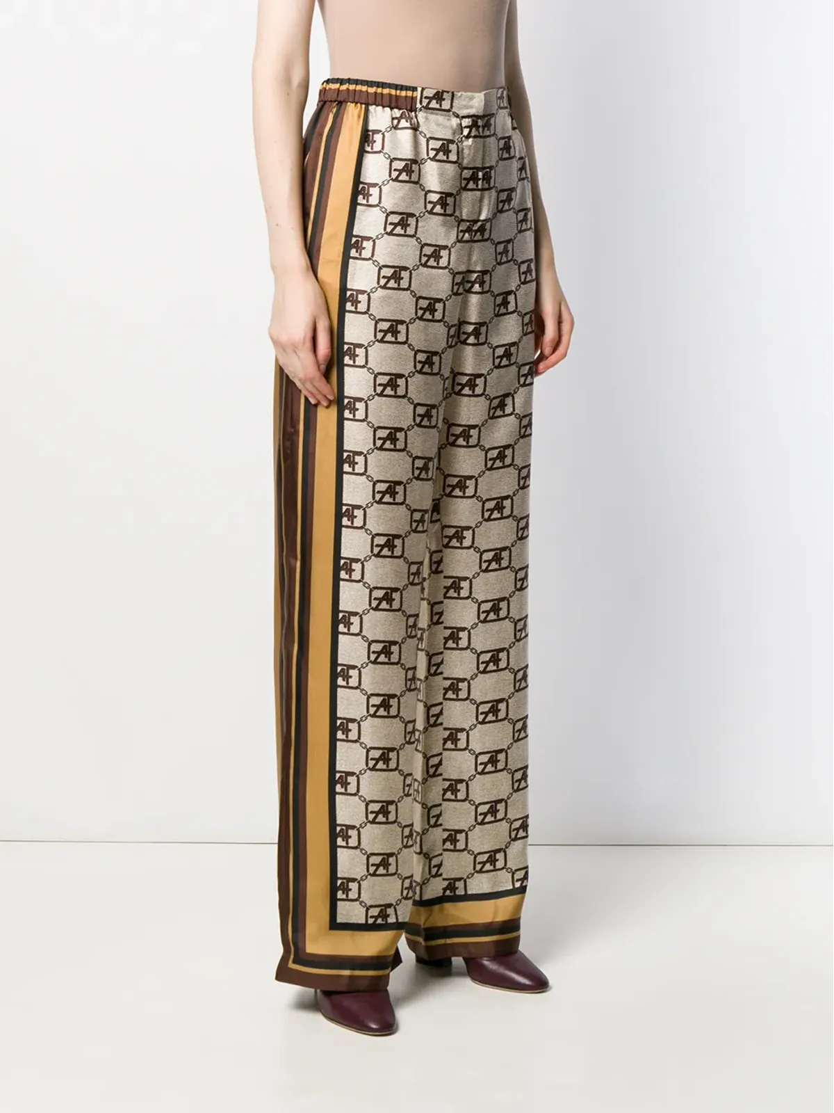 Alberta Ferretti ロゴプリント パラッツォパンツ - 画像3