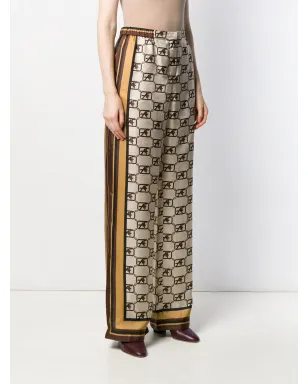 Alberta Ferretti ロゴプリント パラッツォパンツ - サムネイル3