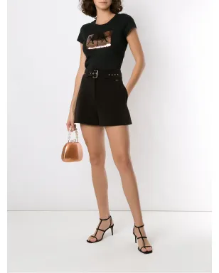 Armani Exchange スパンコール刺繍入り クルーネックTシャツ - ブラック - サムネイル2