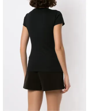 Armani Exchange スパンコール刺繍入り クルーネックTシャツ - ブラック - サムネイル4
