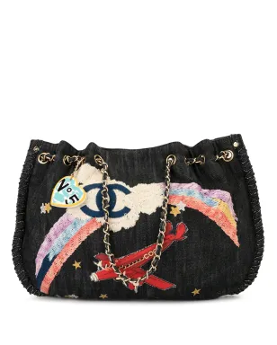 CHANEL ビンテージ 虹色刺繍トート - サムネイル1