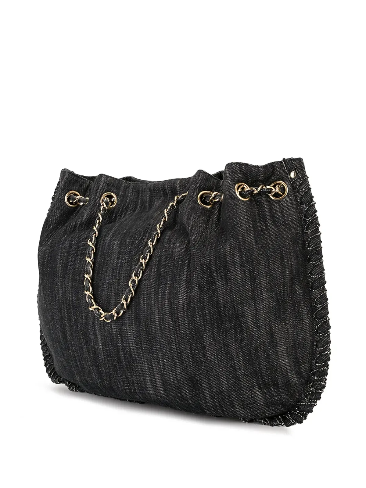 CHANEL ビンテージ 虹色刺繍トート - 画像3