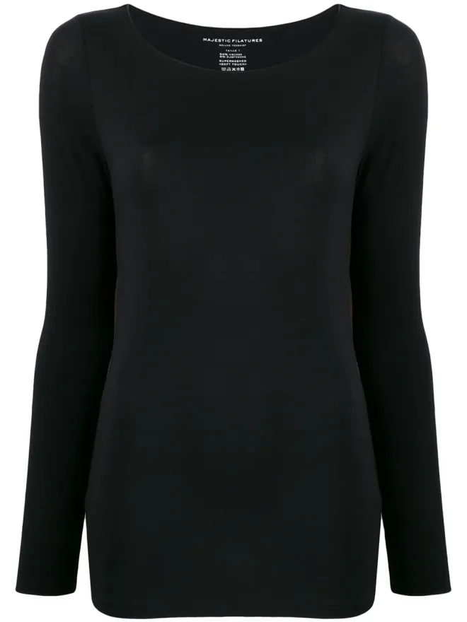 Majestic Filatures Majestic Filatures ボートネックストレッチトップの商品画像