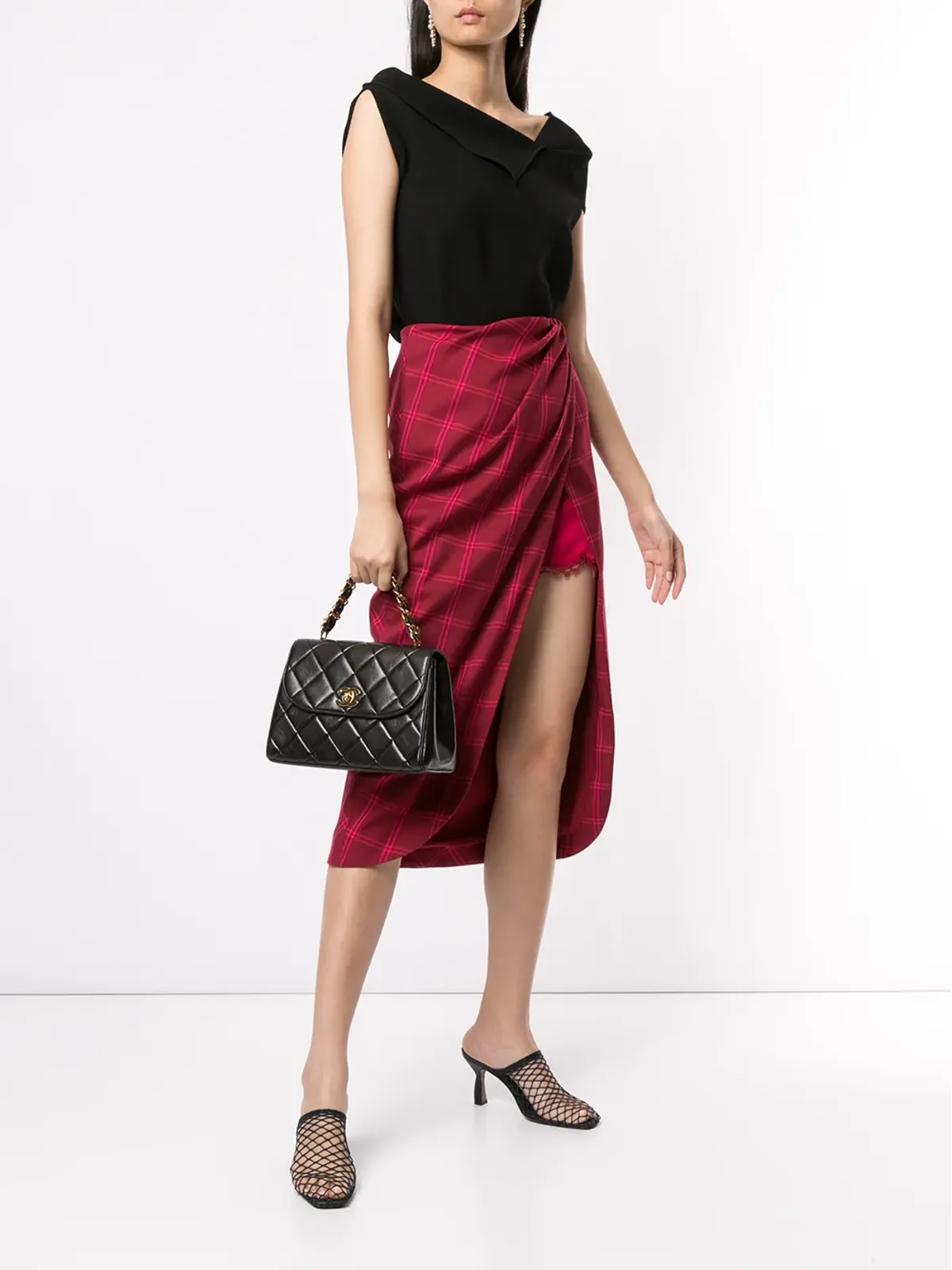 CHANEL Pre-Owned ダイヤモンドキルト トラペーズ トート - 画像2