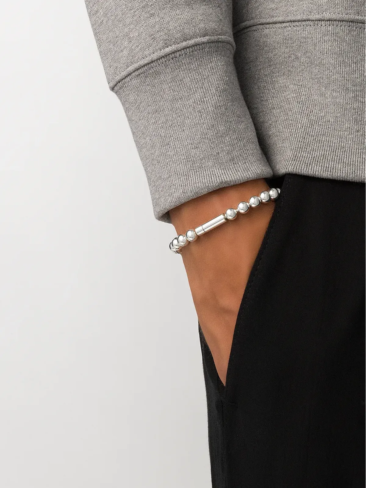 Le Gramme Le 47 beads bracelet - Silver - 画像2