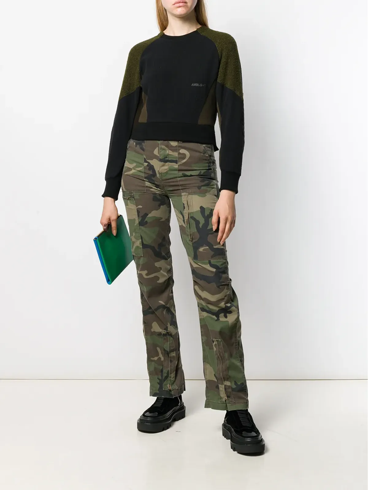 AMBUSH フリースパネル スウェットシャツ - ブラック - 画像2