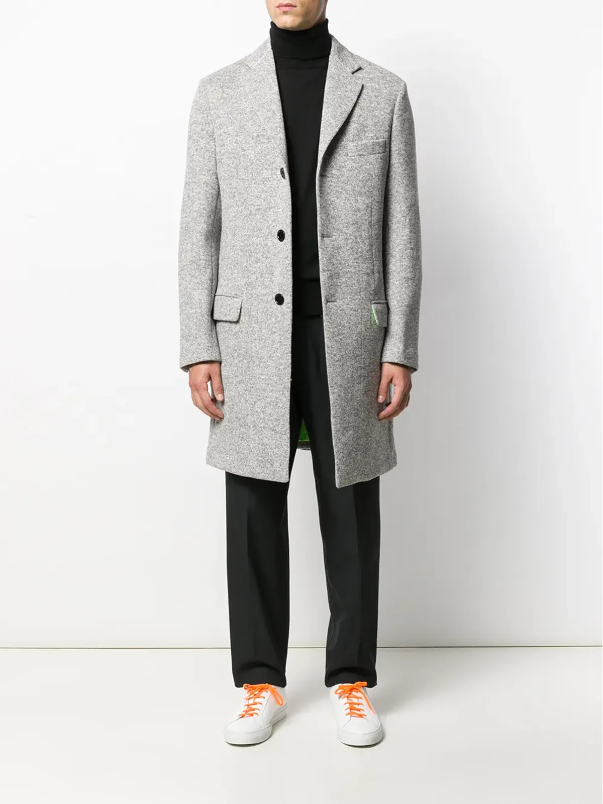 LC23 fitted single-breasted coat - Grey - 画像2