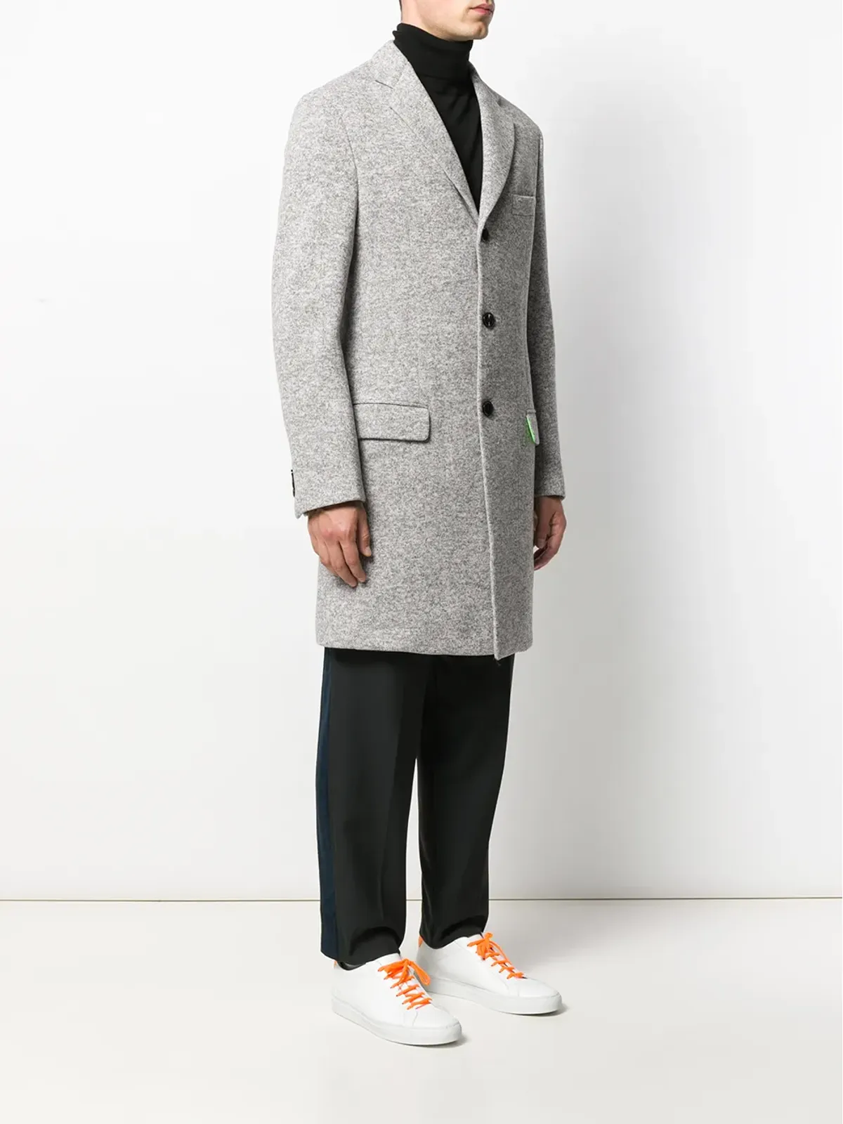 LC23 fitted single-breasted coat - Grey - 画像3