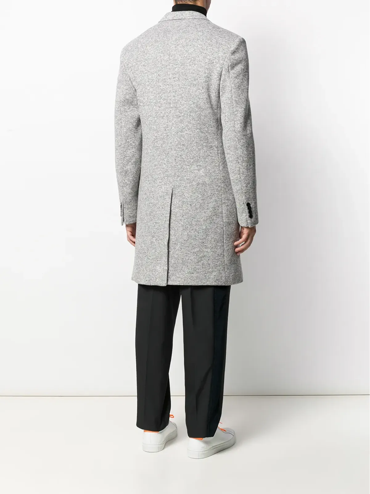 LC23 fitted single-breasted coat - Grey - 画像4