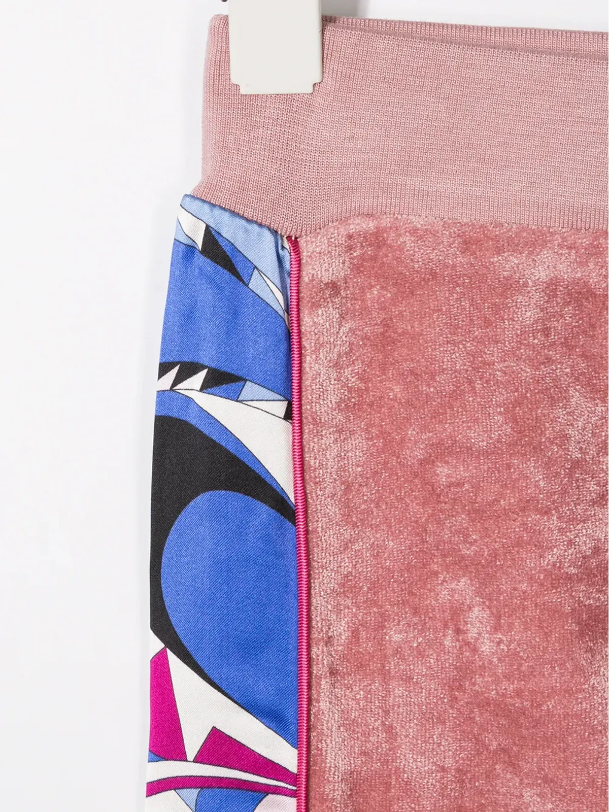 PUCCI Junior ピンク サイドプリント ベルベット トラックパンツ - 画像3