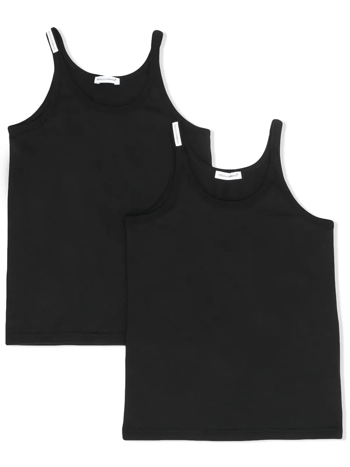 Dolce & Gabbana Kids コットン タンクトップ（2枚セット）- ブラック - 画像1