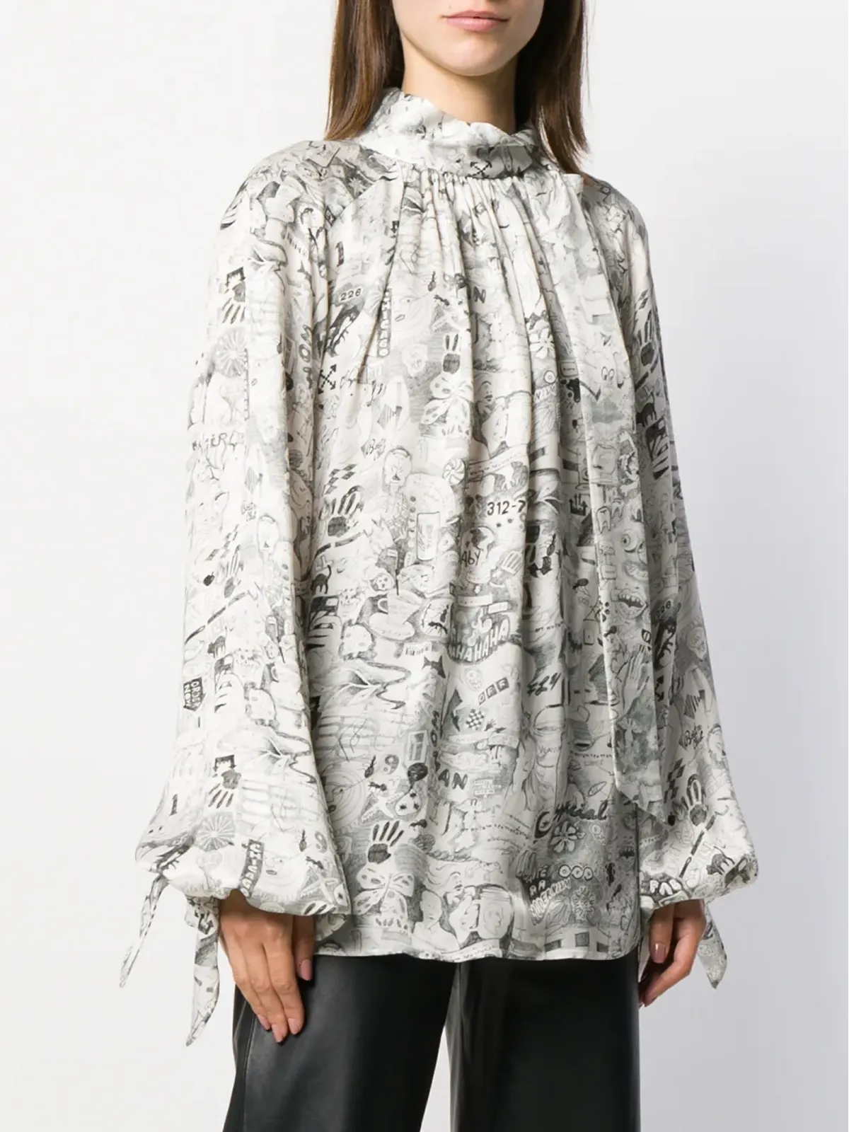 Off-White プリント ブラウス - 画像3