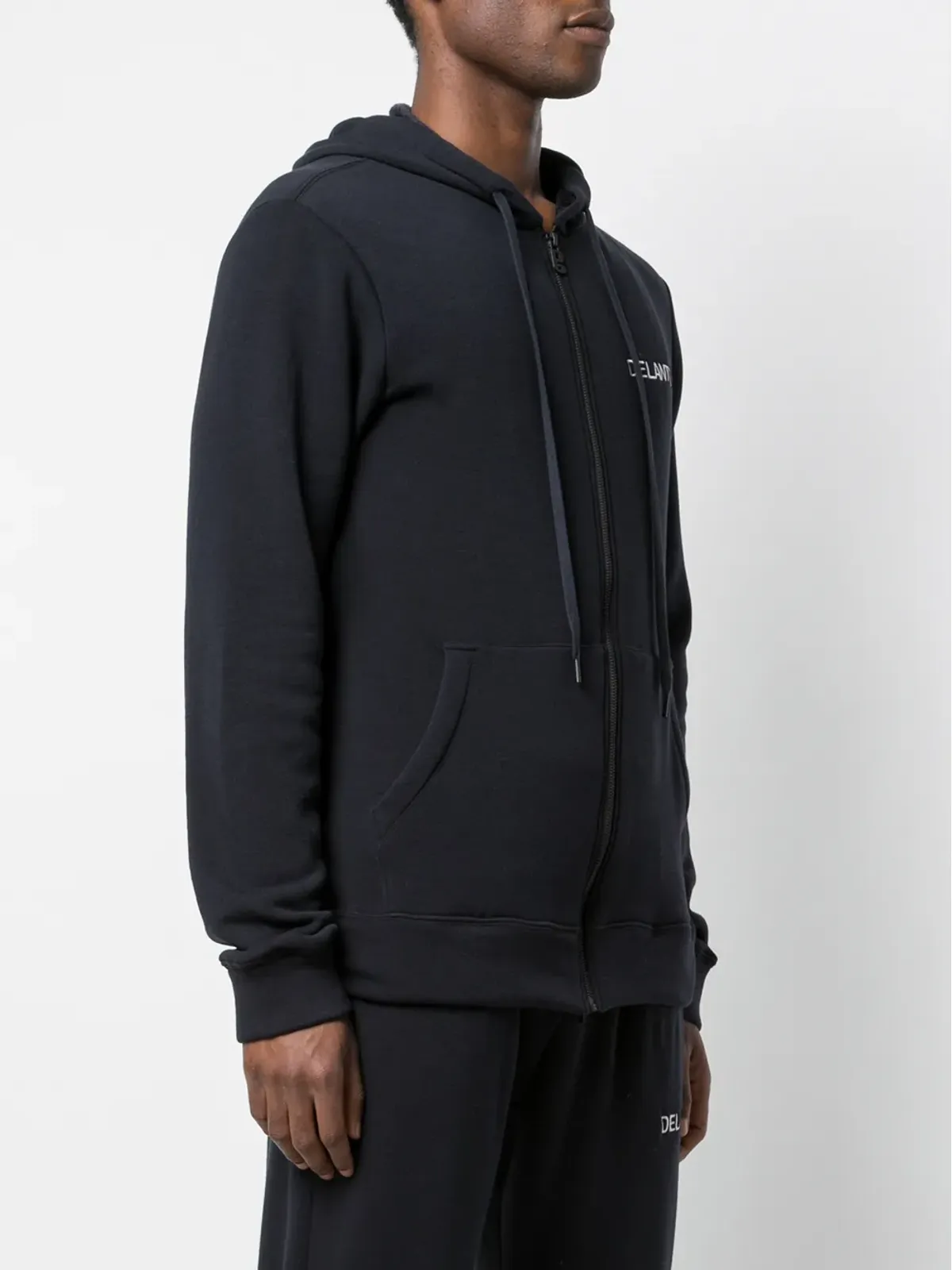 Delantic East Atlanta velour-lined zip hoodie ブルー - 画像3
