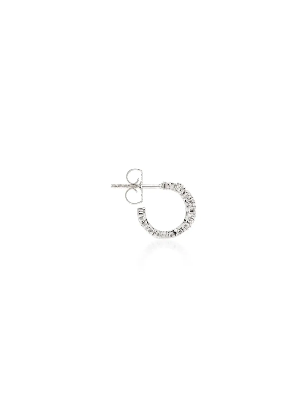 Suzanne Kalan 18金ホワイトゴールド クラシックアイコン ミニ ダイヤモンド フープピアス - 画像4