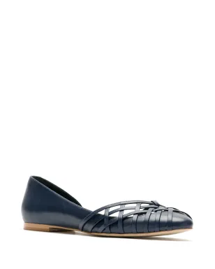 Sarah Chofakian Victoria レザー フラット バレリーナ ブルー - サムネイル2