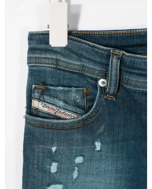 Diesel Kids ダメージ加工デニムパンツ - サムネイル3