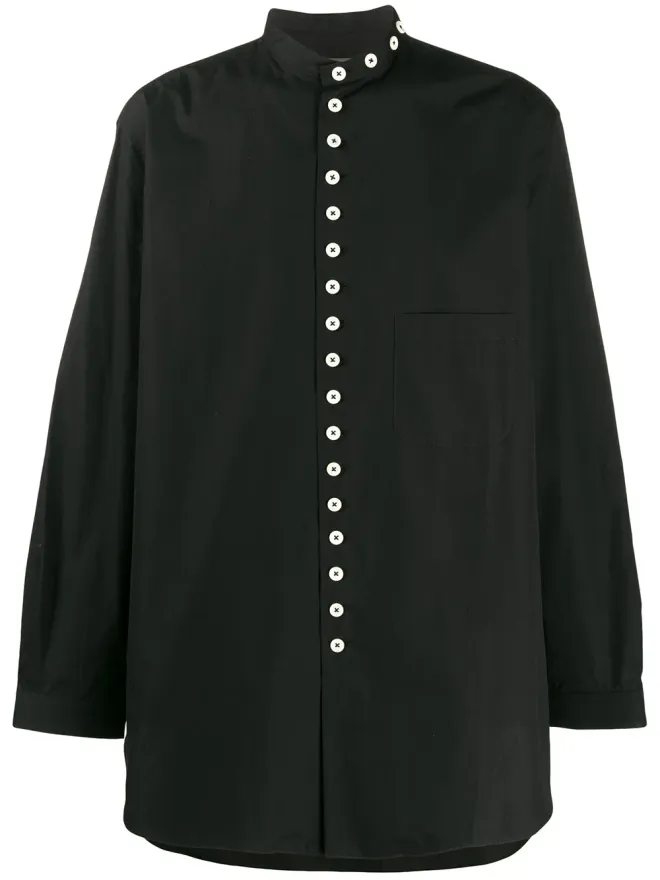 YOHJI YAMAMOTO Yohji Yamamoto コントラストボタンシャツの商品画像