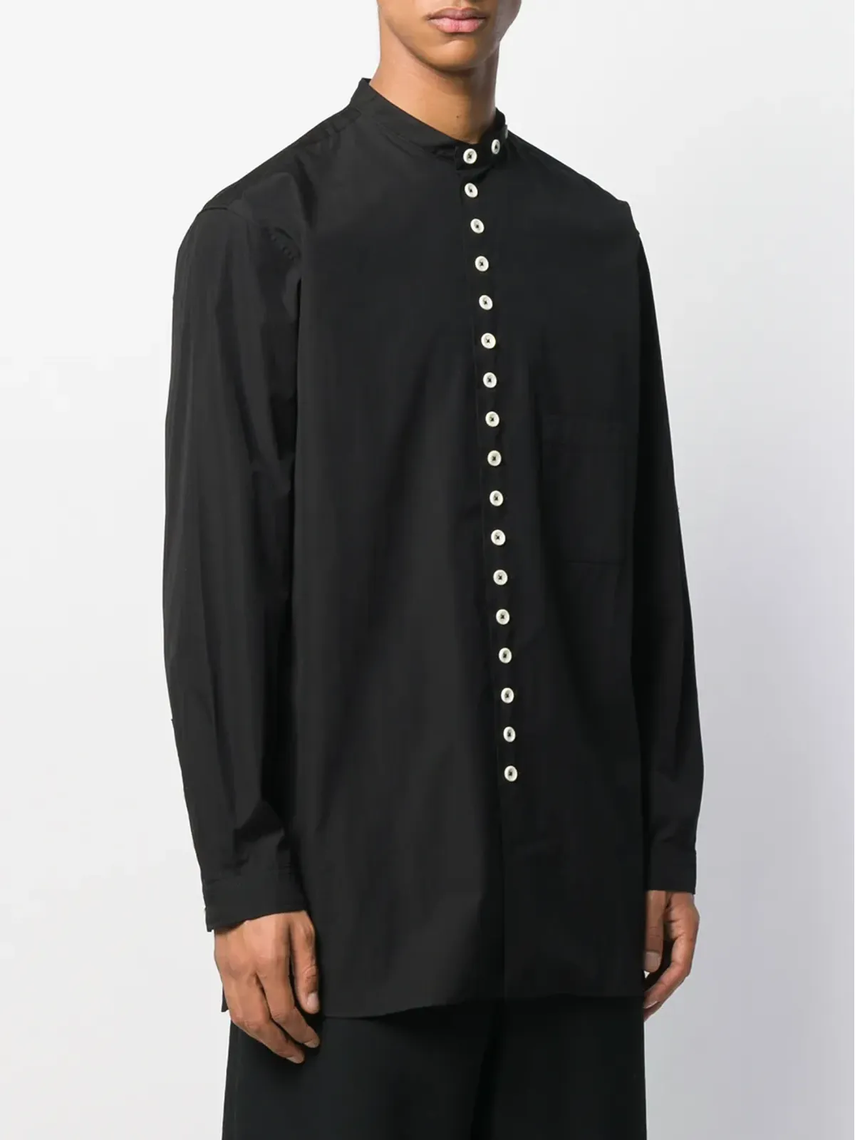 Yohji Yamamoto コントラストボタンシャツ - 画像3