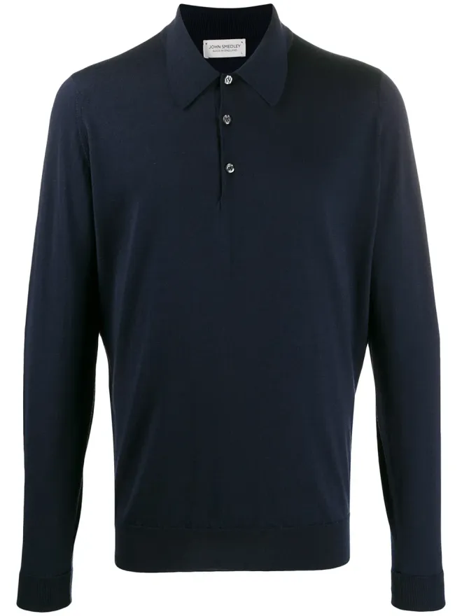 John Smedley John Smedley ミッドナイトブルー ウール製ニットポロシャツの商品画像