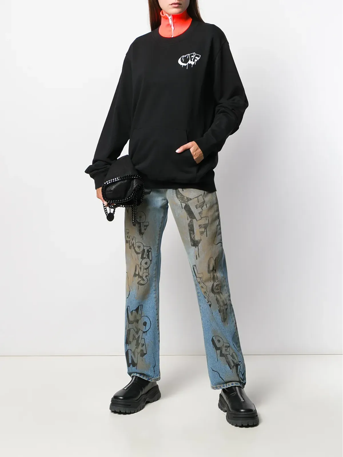 Off-White グラフィティプリントのストレートジーンズ - 画像2