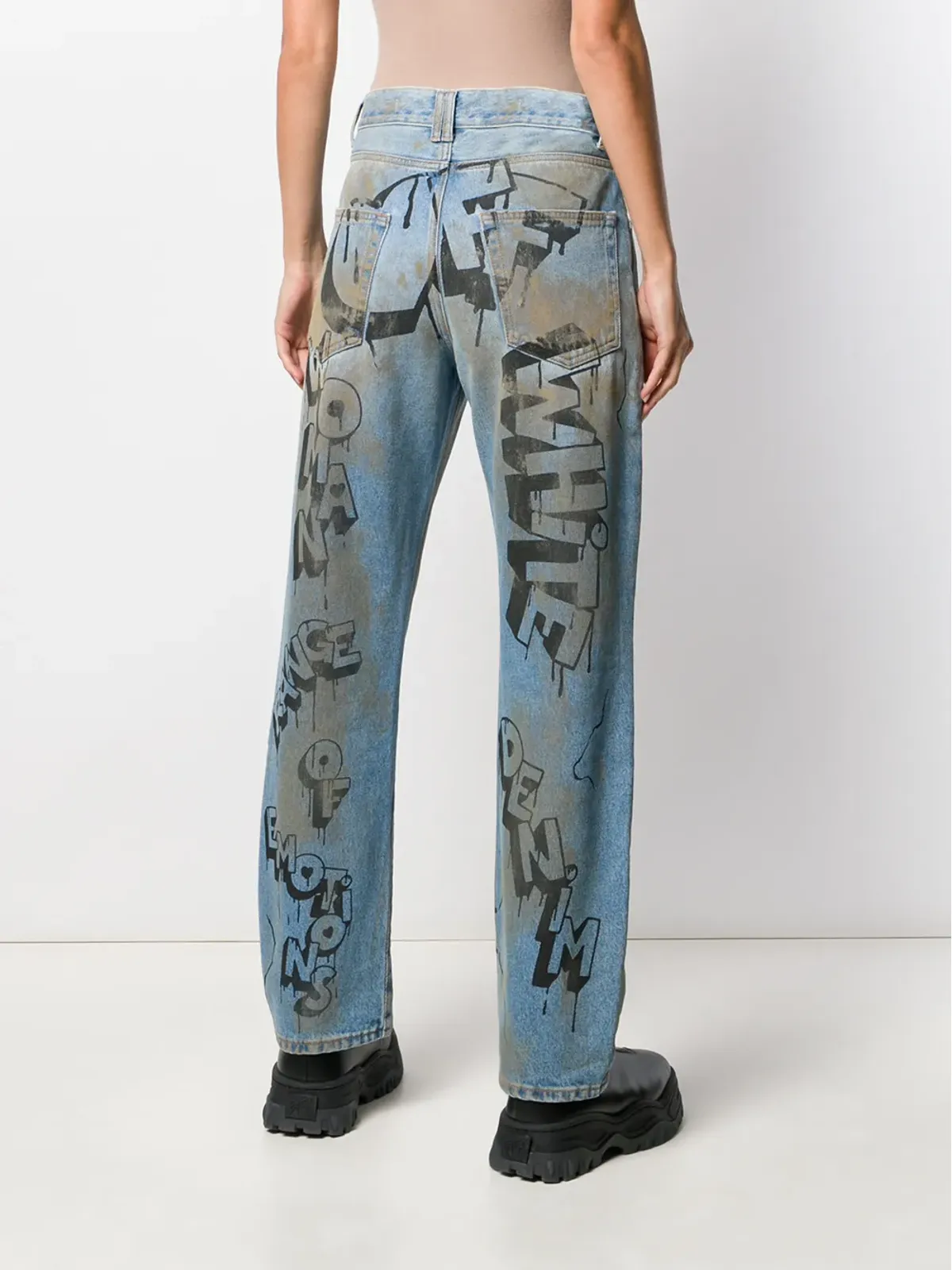 Off-White グラフィティプリントのストレートジーンズ - 画像4