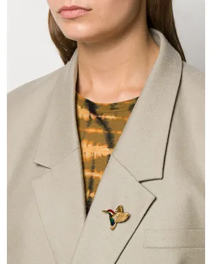 Susan Caplan Vintage 1960s Attwood & Sawyer Hummingbird brooch - Gold - サムネイル2