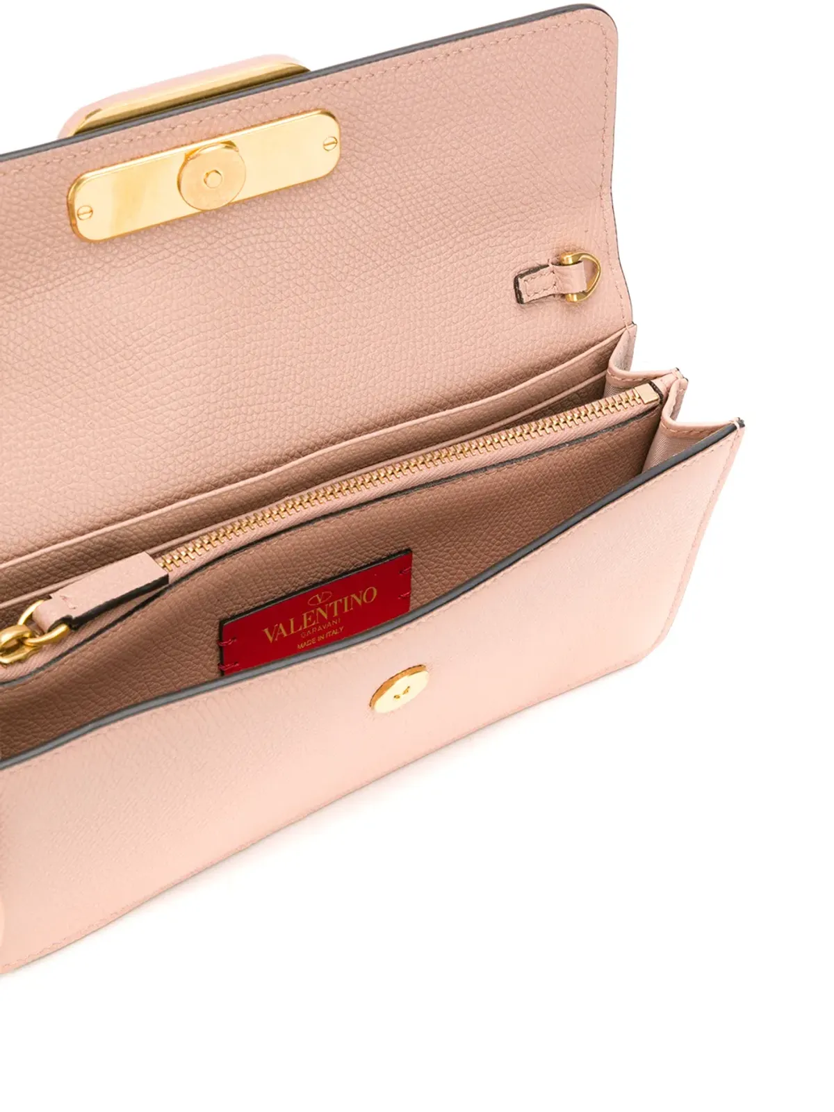 Valentino Garavani VLogo Signature leather wallet-on-chain - Neutrals - 画像5