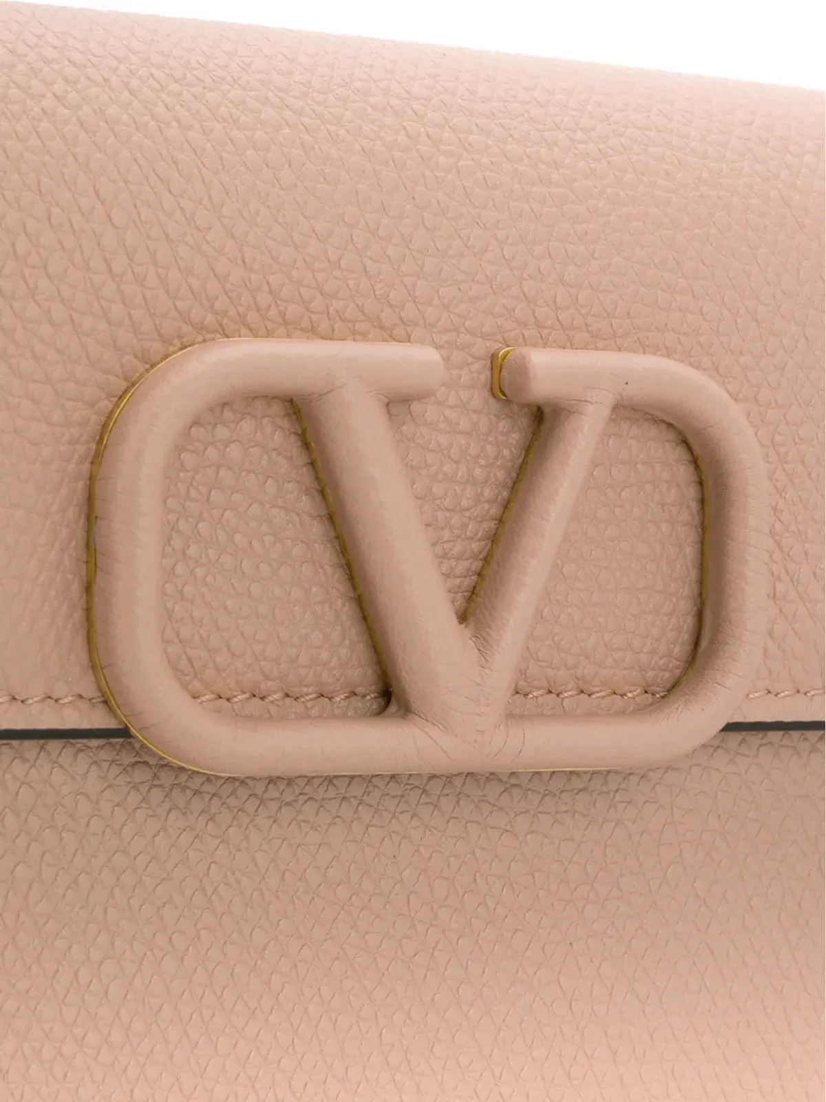 Valentino Garavani VLogo Signature leather wallet-on-chain - Neutrals - 画像4