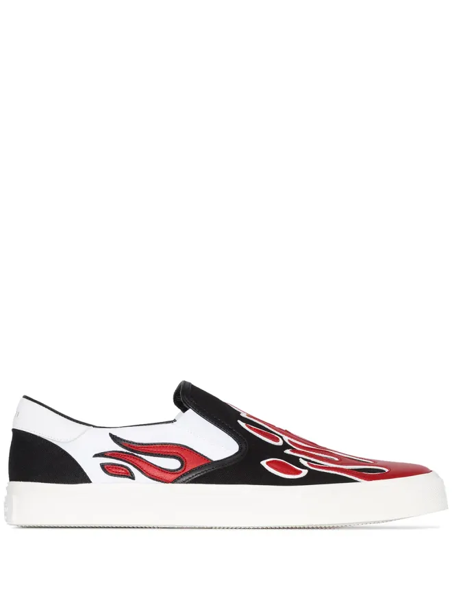 AMIRI AMIRI 炎のアップリケ付きスリップオンスニーカーの商品画像
