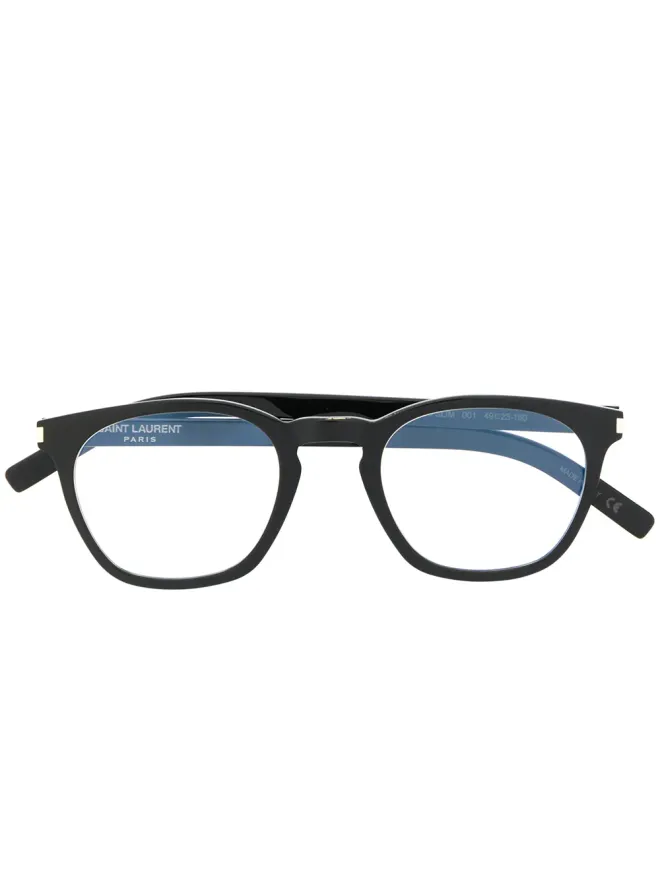 Saint Laurent Eyewear Saint Laurent Eyewear square-frames glasses - Blackの商品画像