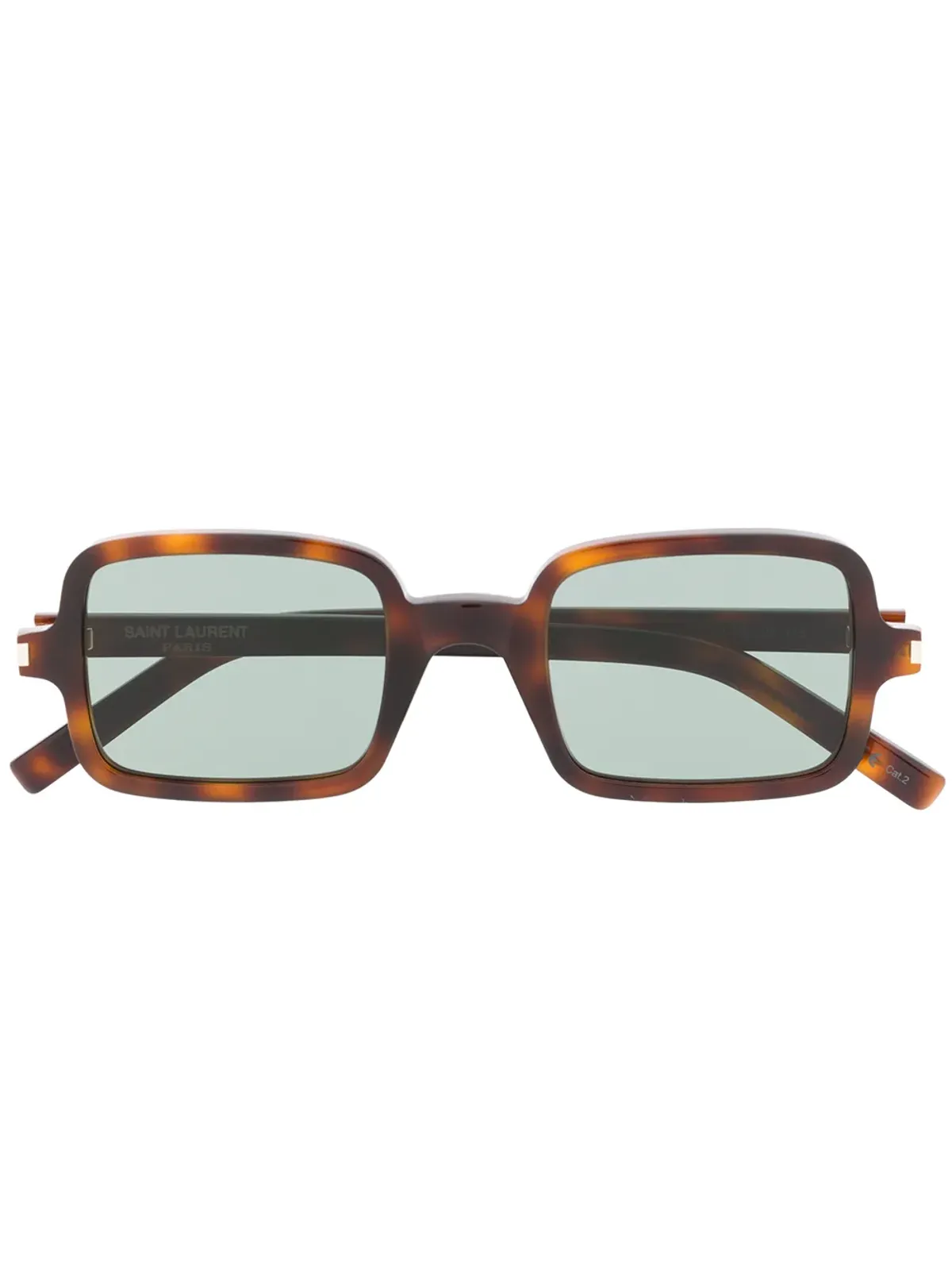 Saint Laurent Eyewear べっ甲柄スクエアフレーム サングラス（ブラウン） - 画像1