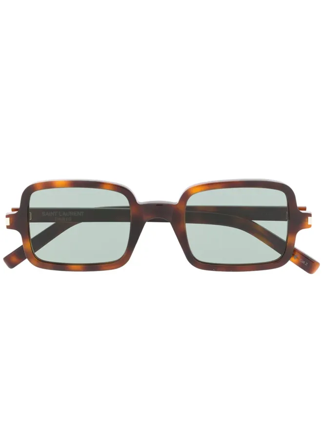 Saint Laurent Eyewear Saint Laurent Eyewear べっ甲柄スクエアフレーム サングラス（ブラウン）の商品画像