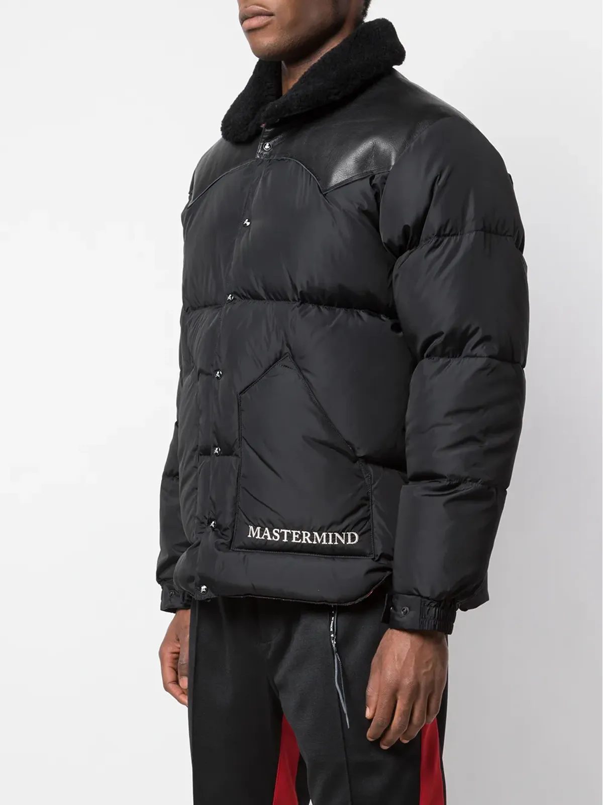 Mastermind Japan レザーパネルドダウンコート - 画像3
