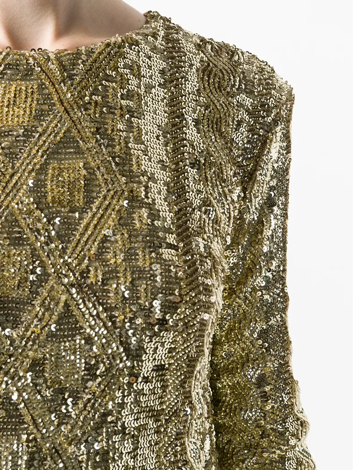 Max Mara スパンコール刺繍フィットドレス - 画像5