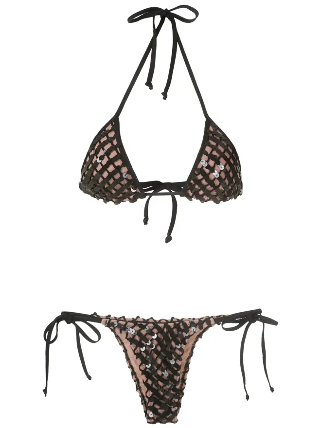 Amir Slama Amir Slama スパンコール付き三角ビキニセットの商品画像