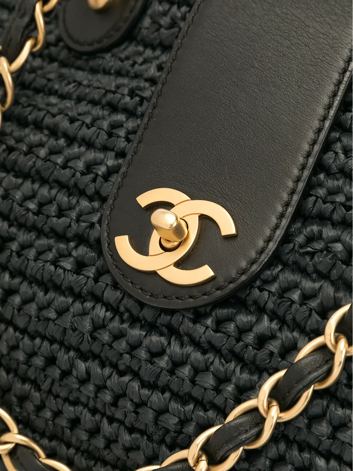 CHANEL Pre-Owned バスケットダブルチェーン・トート ブルー - 画像4