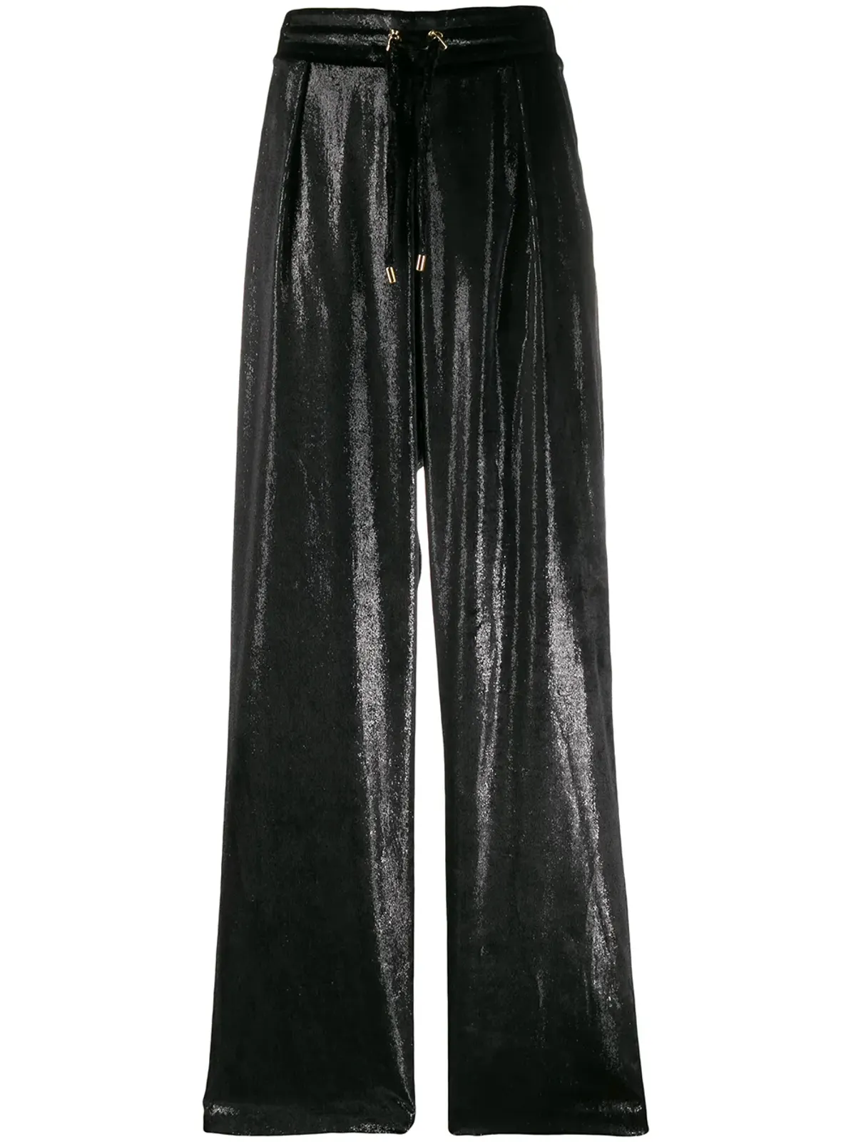 Balmain イリデセント ドローストリング トラウザー ブラック - 画像1
