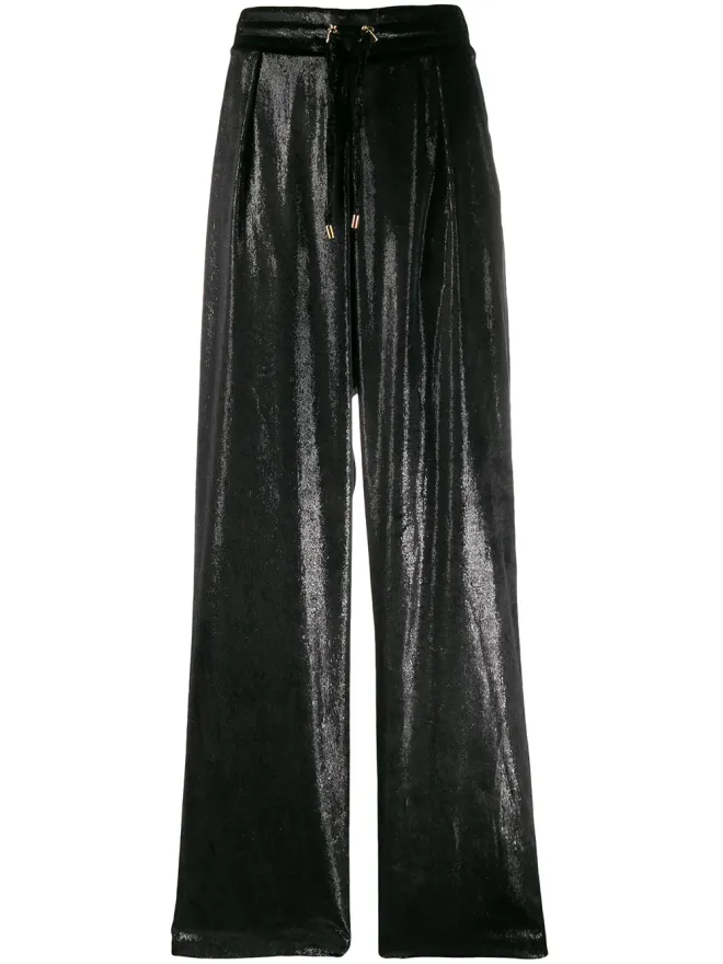 BALMAIN Balmain イリデセント ドローストリング トラウザー ブラックの商品画像