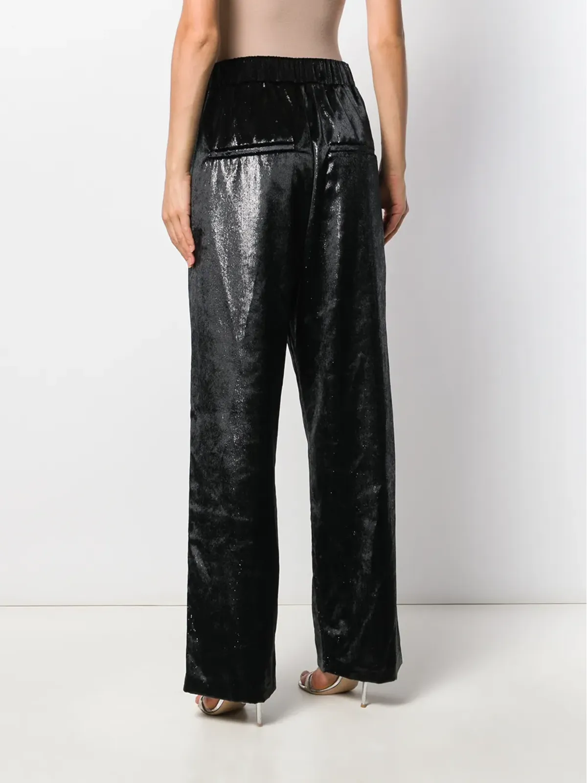 Balmain イリデセント ドローストリング トラウザー ブラック - 画像4