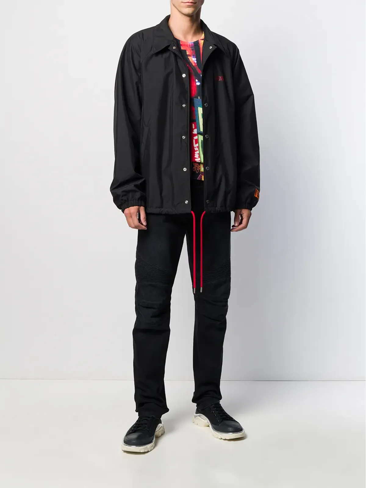 Neil Barrett ネオンサインプリントTシャツ ブラック - 画像2