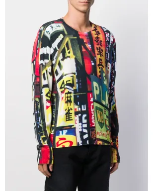Neil Barrett ネオンサインプリントTシャツ ブラック - サムネイル3
