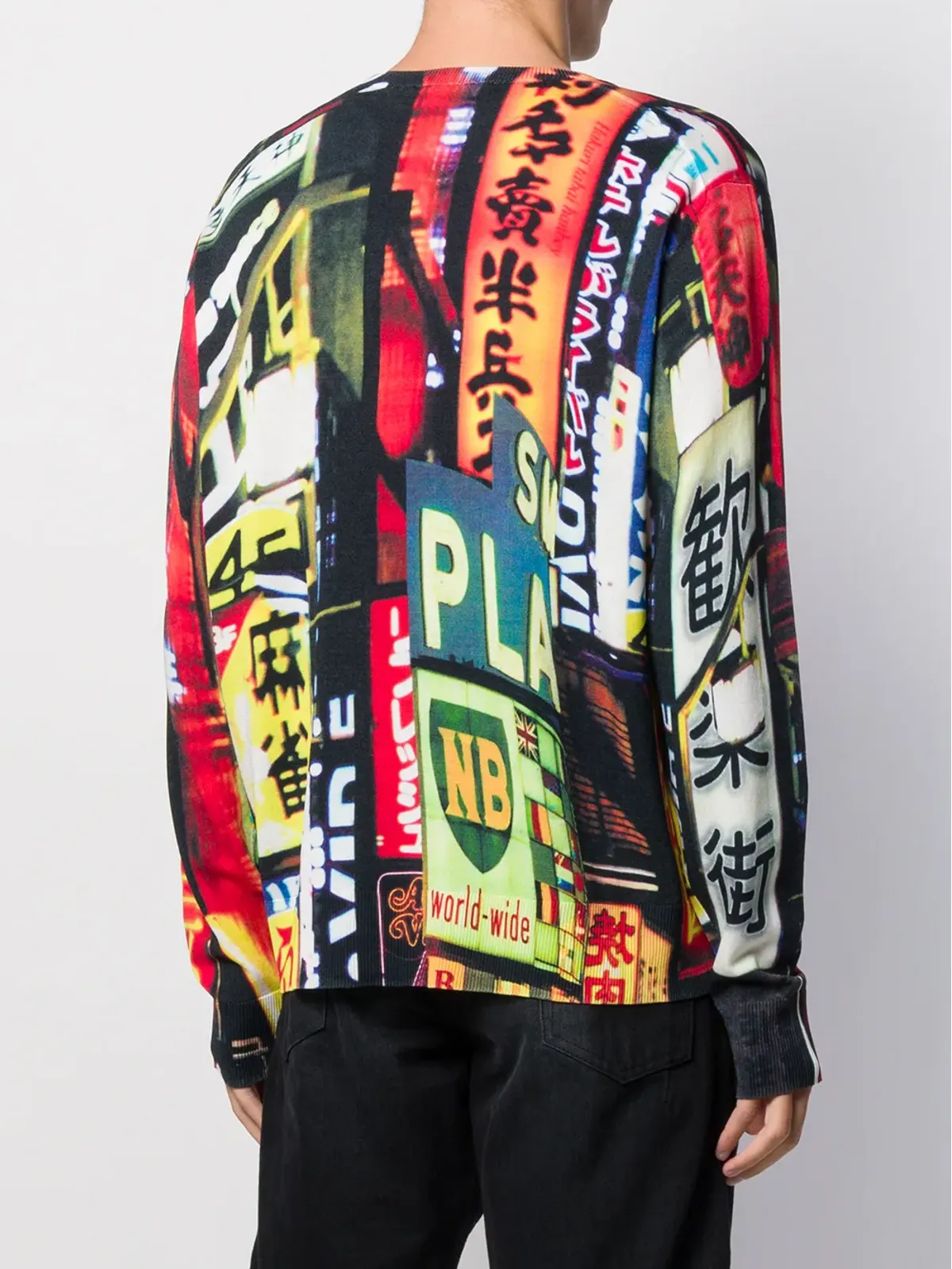 Neil Barrett ネオンサインプリントTシャツ ブラック - 画像4