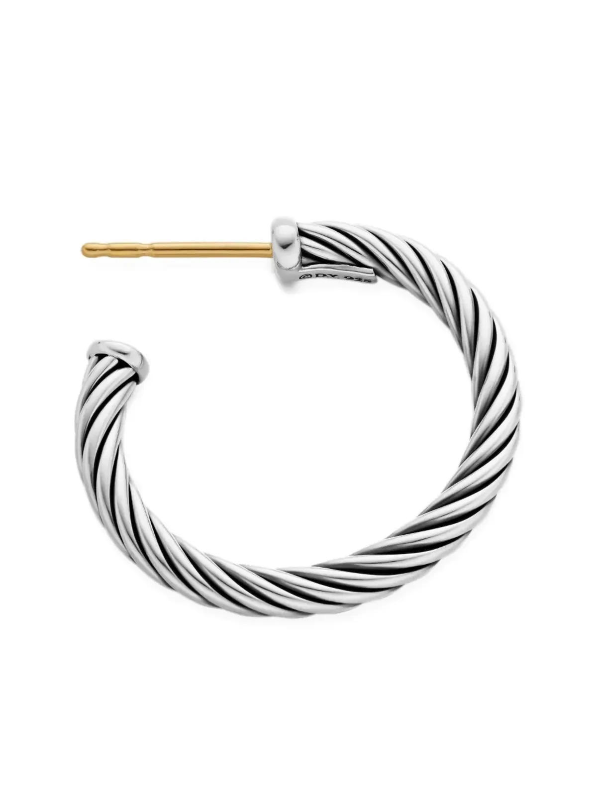 David Yurman スターリングシルバー ケーブル フープピアス - 画像4