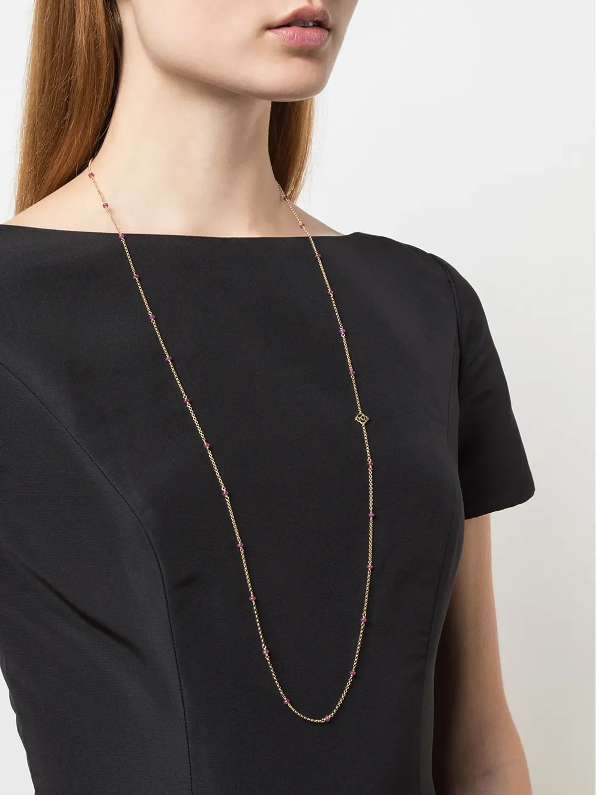 David Yurman 18K イエローゴールド ルビー装飾 ネックレス - 画像2