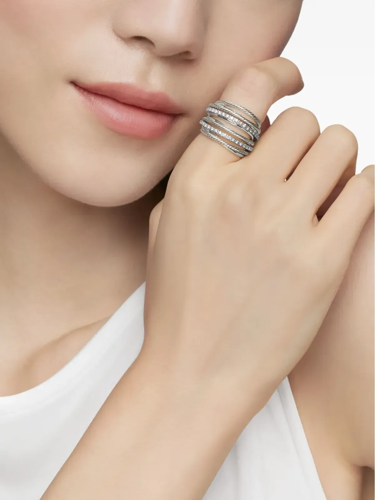 David Yurman クロスオーバー ダイヤモンド リング - 画像3