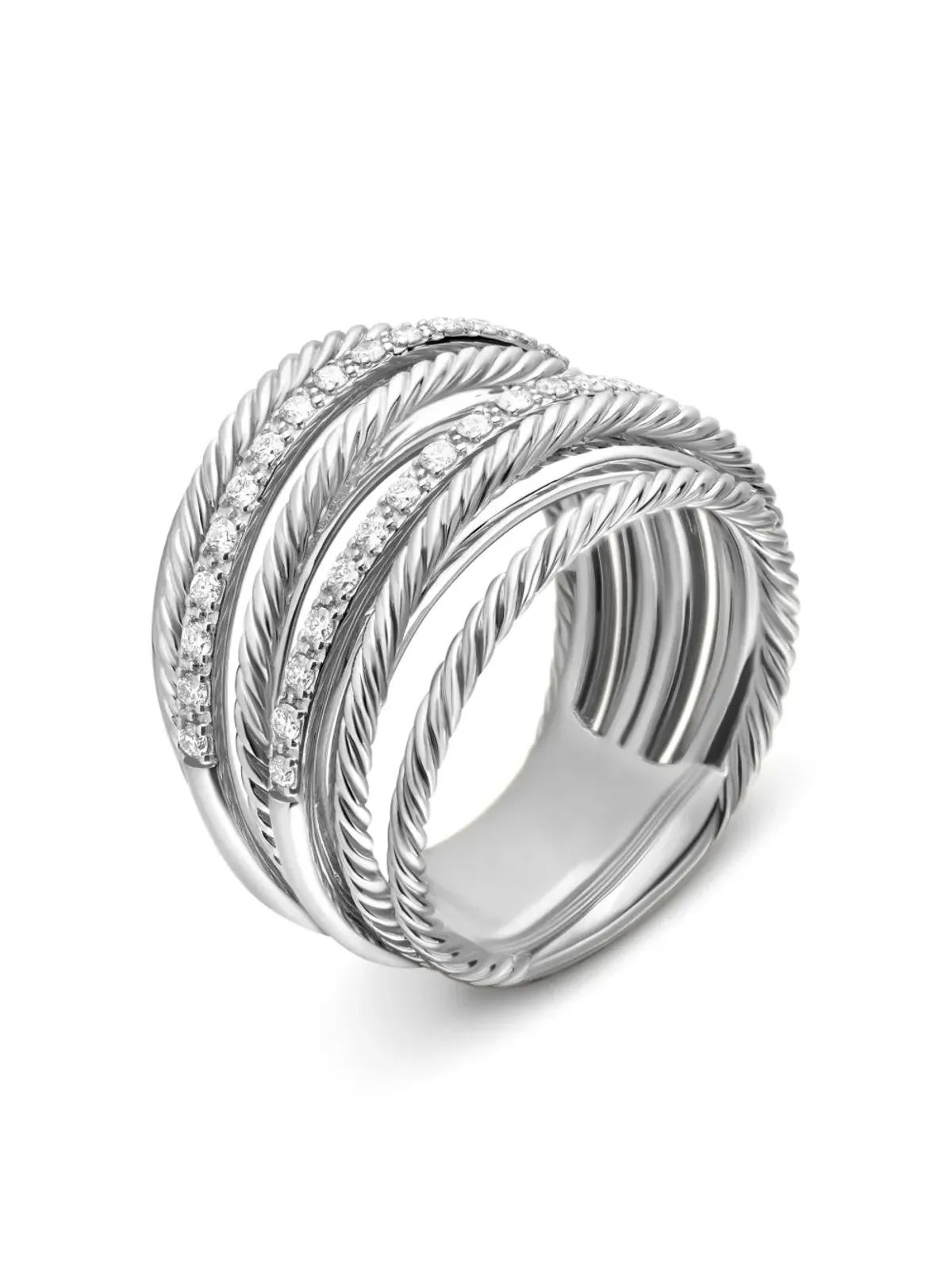David Yurman クロスオーバー ダイヤモンド リング - 画像4