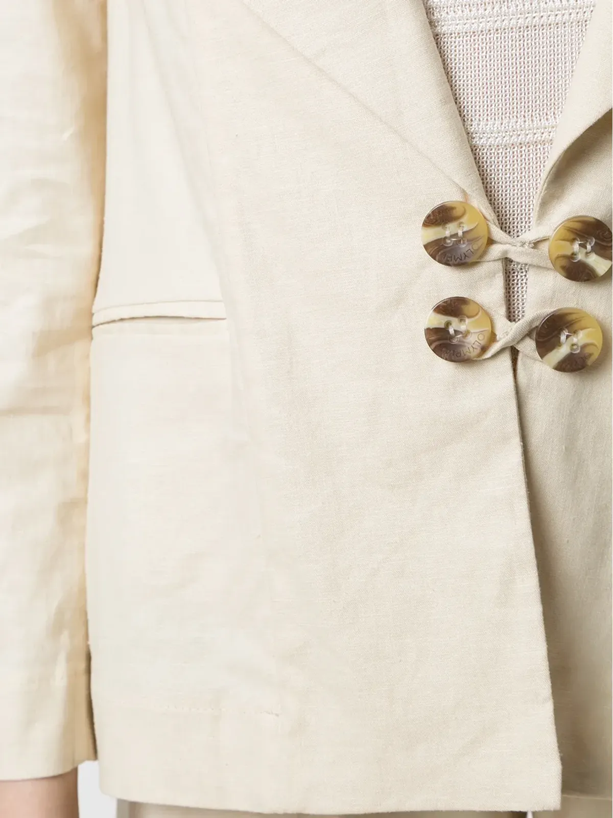 Olympiah Bryone plunge neck blazer - Neutrals - 画像5