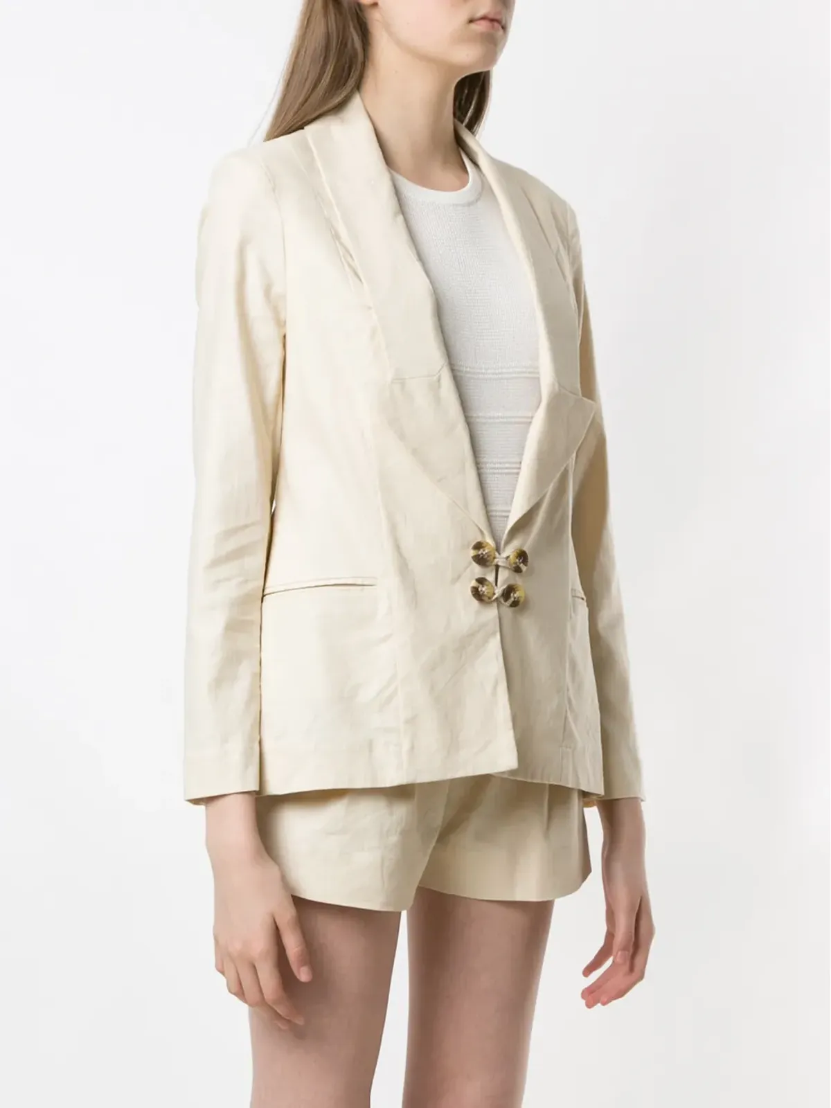 Olympiah Bryone plunge neck blazer - Neutrals - 画像2