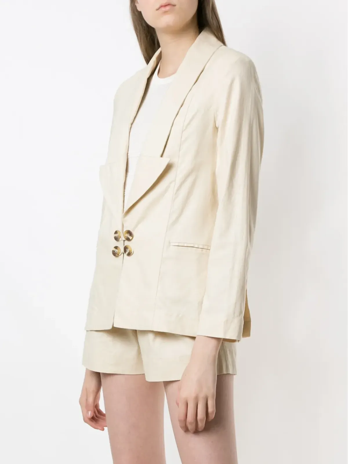 Olympiah Bryone plunge neck blazer - Neutrals - 画像3